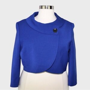 Tahari ASL Cropped Wrap Front Jacket